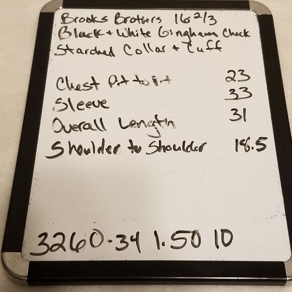 Brooks Brothers 346 Shirt Men 16-2/3 Slim Fit Black Gingham Check Non-Iron - Picture 10 of 10